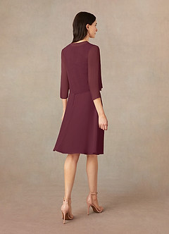 Azazie Klaus Mother of the Bride Dresses Cabernet A-Line Scoop Sequins Chiffon Dress image2