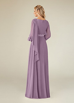 Azazie Priyanka Abiti per la Madre della Sposa Abito A-Line in Chiffon Plissettato con Scollo a Barca Glicine image6