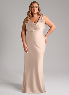 Azazie Rylina Bridesmaid Dresses English Rose Mermaid Stretch Satin Dress image7