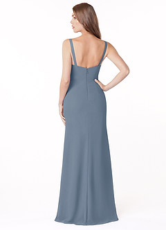 Azazie Salma Bridesmaid Dresses Twilight Sheath Side Slit Chiffon Dress image2
