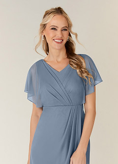 Azazie Waverly Mother of the Bride Dresses Twilight Sheath Pleated Mesh Dress image5