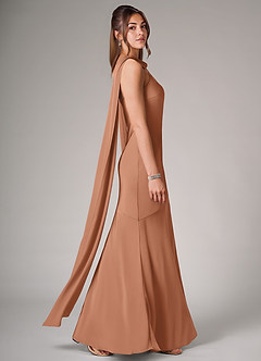 Azazie Kinsley Bridesmaid Dresses Bronzer Mermaid Side Slit Stretch Satin Dress image6