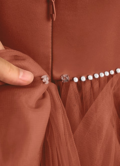 Azazie Tinie Flower Girl Dresses Auburn Ball-Gown Bow Tulle Dress image8