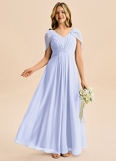 Azazie Emma Junior Klä av A-Line i Chiffong Plisserad image5