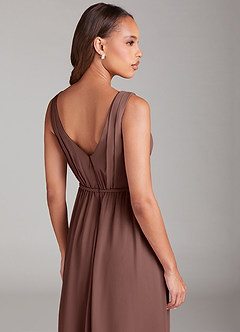 Azazie Tanicia Bridesmaid Dresses Espresso A-Line Pleated Chiffon Dress image6
