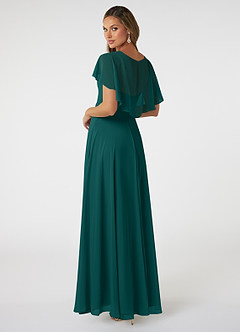 Azazie Jamie Bridesmaid Dresses Peacock A-Line Chiffon Dress image4