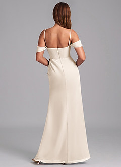 Azazie Johana Bridesmaid Dresses White Alabaster Mermaid Off the Shoulder Chiffon Convertible Dress image11