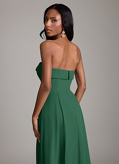 Azazie Lucienne Bridesmaid Dresses Dark Green A-Line Strapless Chiffon Convertible Dress image7