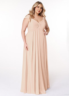 Azazie Kaitlynn Bridesmaid Dresses English Rose Empire Ruched Chiffon Convertible Dress image12
