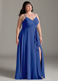 Azazie Akita Bridesmaid Dresses Royal Blue A-Line Chiffon Dress image7