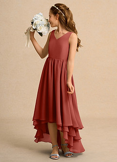 Azazie Kitten Junior Formal Flower Girl Klänningar Klä A-Line i Chiffong image5