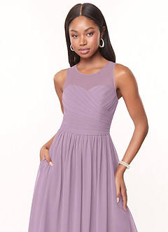 Azazie Nina Bridesmaid Dresses Wisteria A-Line Pleated Chiffon Dress image5