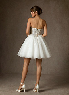 Azazie Anaiza Abiti da Sposa Abito Principessa in Pizzo Senza Cinturino Bianco Diamante Champagne image2