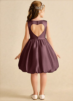 Azazie Nirvana Flower Girl Dresses Sangria Ball-Gown Ruched Matte Satin Dress image1