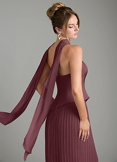 Azazie Tierney Bridesmaid Dresses Sangria A-Line Strapless Chiffon Convertible Dress image11