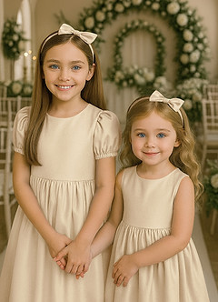 front Junior Bridesmaid Satin Headband