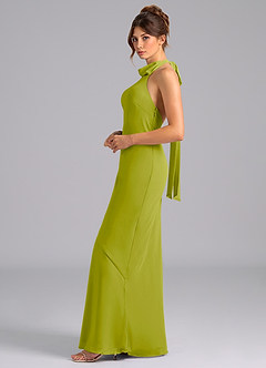 Azazie Velli Bridesmaid Dresses Lemongrass Mermaid High Neck Chiffon Dress image5