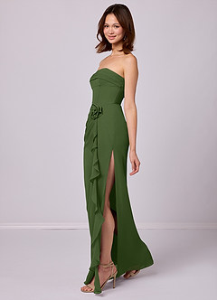 Barbie ♥ Azazie Bridesmaid Dresses Olive Sheath Strapless Chiffon Convertible Dress image2