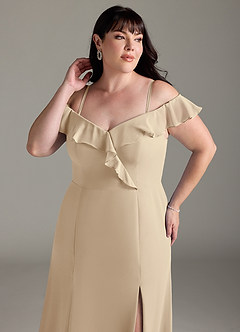 Azazie Sophie Jurken voor bruidsmeisjes Converteerbaar Jurk van Chiffon met A-Lijn Off the Shoulder Champagne image12