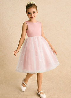 Azazie Esme Robe Demoiselle D'honneur Fillette Robe Princesse en Tulle Arc Rosette image3