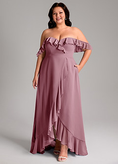 Azazie Lyra Bridesmaid Dresses Vintage Mauve A-Line Chiffon Convertible Dress image11