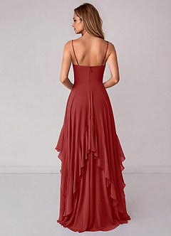 Azazie Zaina Bridesmaid Dresses Rust A-Line Chiffon Dress image6