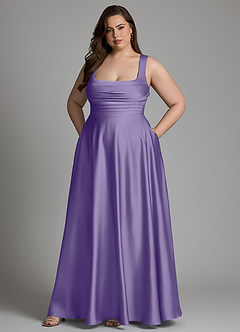 Azazie Azaria Brautjungfernkleider A-Linie Korsett Stretch-Satin Kleid Tahiti image9