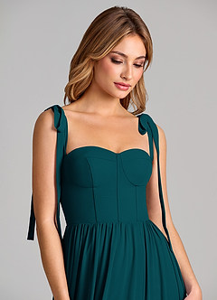 Azazie Anastacia Brautjungfernkleider A-Linie Herzausschnitt Chiffon Kleid Kiefer image7