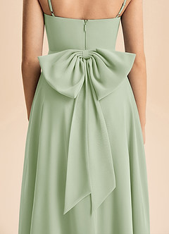 Azazie Bear Junior Dusty Sage A-Line Pleated Chiffon Dress image7