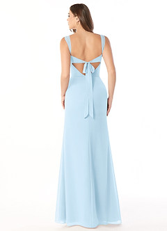 Azazie Audre Bridesmaid Dresses Sky Blue Mermaid Pleated Chiffon Dress image2