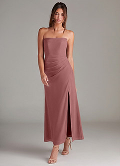 Azazie Leonis Bridesmaid Dresses Desert Rose Mermaid Strapless Chiffon Convertible Dress image7