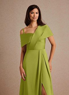 Azazie Milton Mère de la mariée Robes Robe Trapèze en Satin extensible Plissée Citronnelle image3