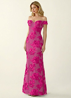 Lowlala Fuchsia Lace Prom Dress image3