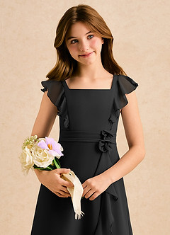 Azazie Soso Girls Formal Sukienki dla dziewczynek sypiących kwiaty Linia A Pofałdowany Szyfon Długość podłogi Sukienka image6