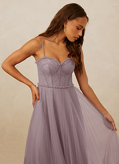 Christian Siriano Bridal for Azazie 1015 Bridesmaid Dresses Pleated Tulle and Chantilly Lace A-line Dress image5