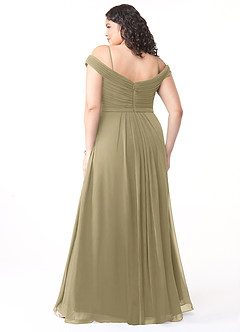 Azazie Audrianna 신부 들러리 드레스 A라인 오프 더 숄더 쉬폰 바닥 길이 드레스 image8