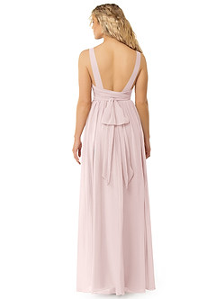 Azazie Kora Bridesmaid Dresses Blushing Pink A-Line Pleated Chiffon Dress image4