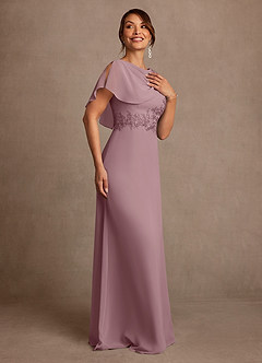 Azazie Frieda Kleider für die Brautmutter A-Linie Applizieren Chiffon Kleid Altrosa image4