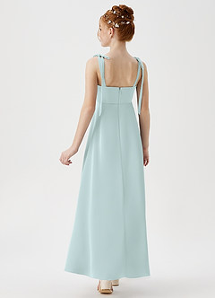 Azazie Rosey Junior Vestido de Vidrio Marino de Satén Elástico de Corte En A con Escote de Corazón image6