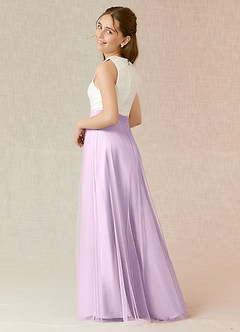 Azazie Albertine Junior Jurk van Chiffon met A-Lijn Kant Frosted Lila image2