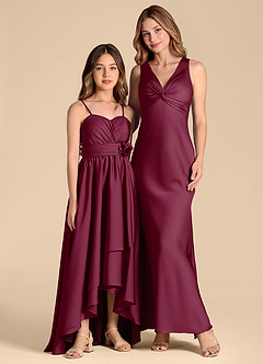 Azazie Catalina Junior Vestido de Mora de Satén Elástico de Corte en A con Escote de Corazón image3