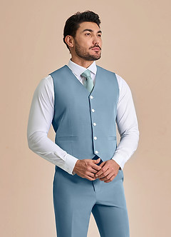 front James Azul Claro Chaleco de traje