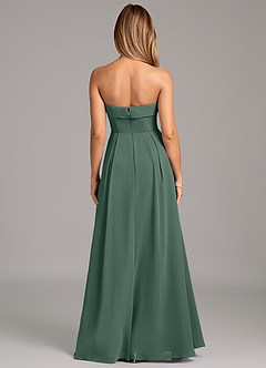 Azazie Lucienne Bridesmaid Dresses Sea Moss A-Line Strapless Chiffon Convertible Dress image5