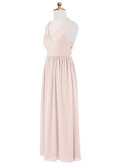 Azazie Kora Junior Rose Petal A-Line Pleated Chiffon Dress image7