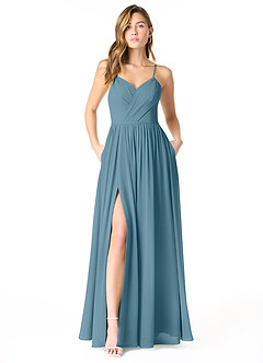 Azazie Cora Bridesmaid Dresses Bermuda A-Line Pleated Chiffon Dress image1