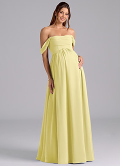 Azazie Saige Maternity Bridesmaid Dresses A-Line Pleated Chiffon Floor-Length Dress image3
