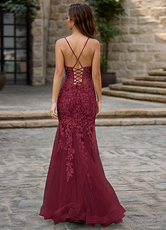 Dentelle Burgundy Mermaid Prom Dress image2