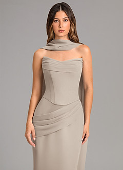 Azazie Sorrel Bridesmaid Dresses Frost Mermaid Corset Chiffon Dress image6