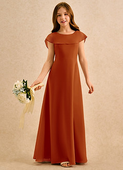 Azazie Kittie Girls Formal Flower Girl Klänningar Klä A-Line i Chiffong image1