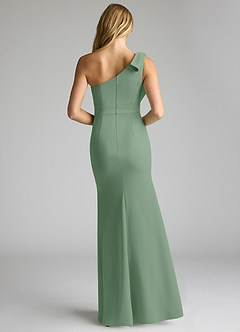 Azazie Rinna Bridesmaid Dresses Matcha Mermaid One Shoulder Stretch Crepe Dress image4